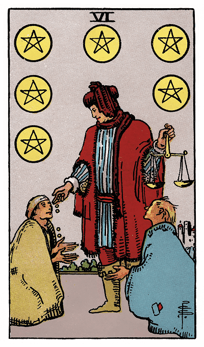 Six of Pentacles tarot card