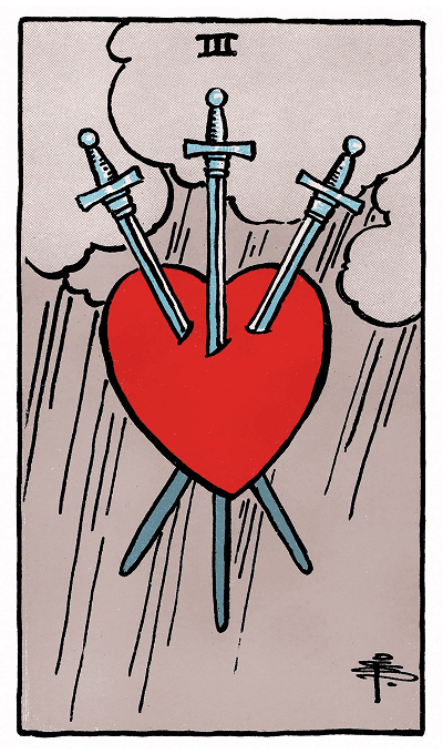 Three of Swords tarot card