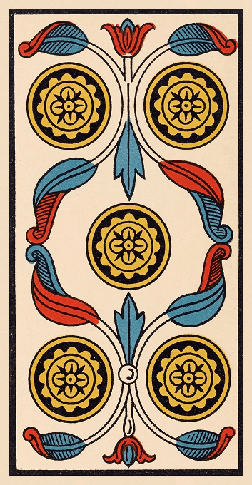 The Five of Pentacles — Marseille version