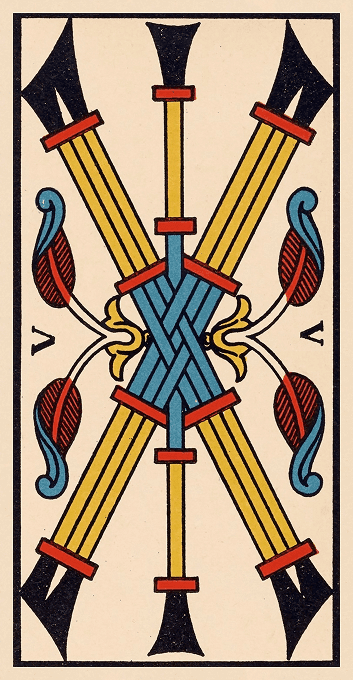 The Five of Wands — Marseille version