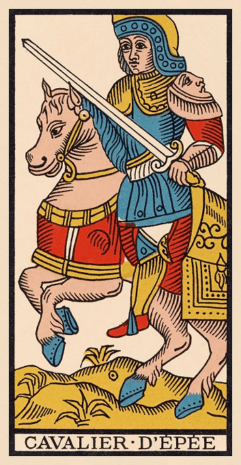 The Knight of Swords — Marseille version