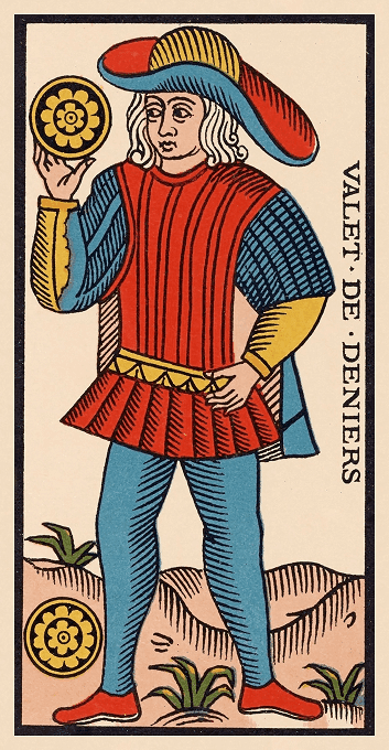 The Page of Pentacles — Marseille version