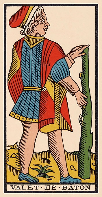 The Page of Wands — Marseille version