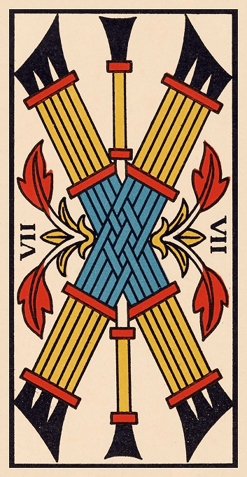 The Seven of Wands — Marseille version