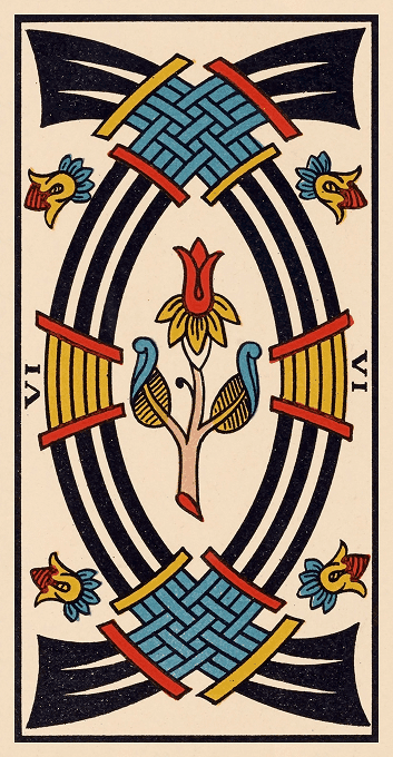 The Six of Swords — Marseille version