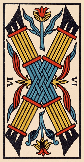 The Six of Wands — Marseille version
