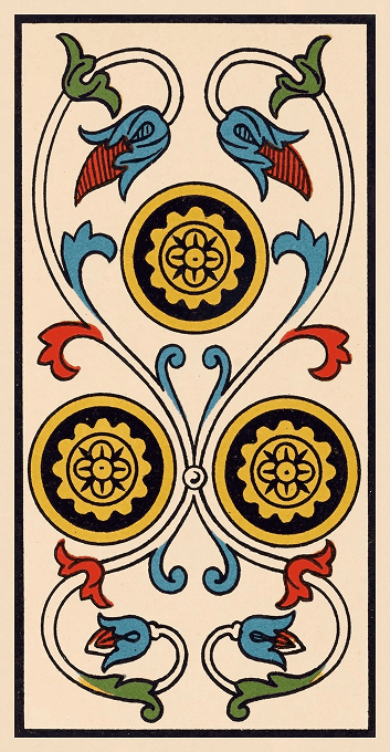 The Three of Pentacles — Marseille version