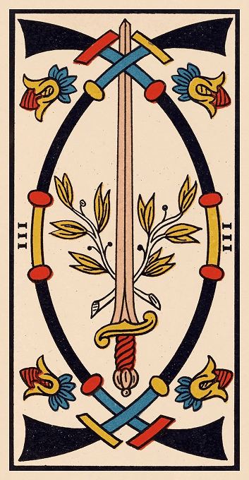 The Three of Swords — Marseille version