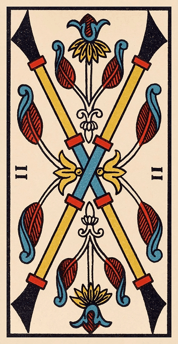 The Two of Wands — Marseille version