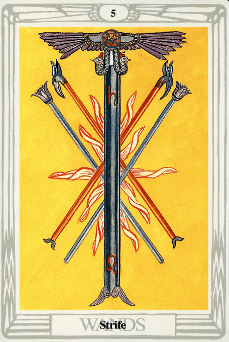 The Five of Wands — Thoth version