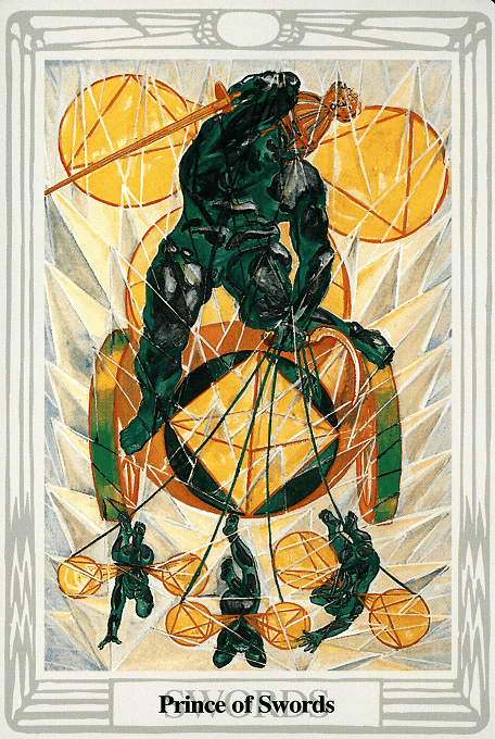 The Knight of Swords — Thoth version