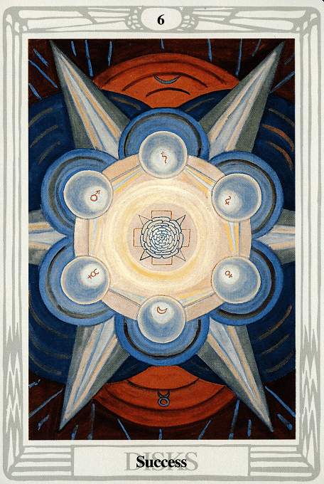 The Six of Pentacles — Thoth version