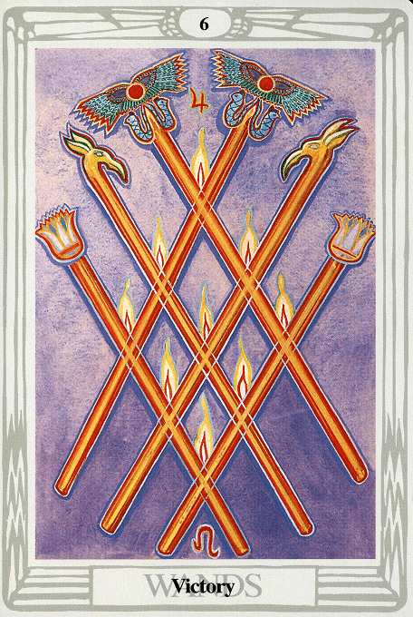 The Six of Wands — Thoth version