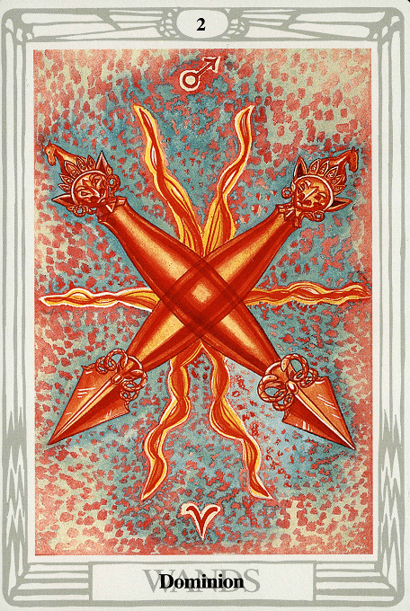 The Two of Wands — Thoth version