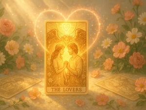 a card with a picture of a man and a woman holding hands