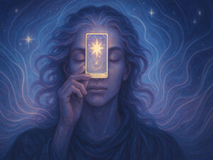 a person holding a card