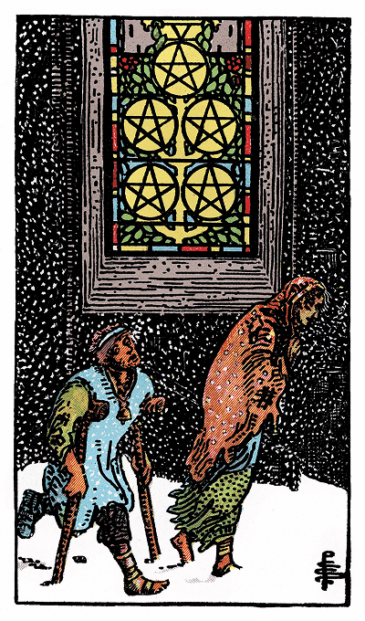 five of pentacles tarot card