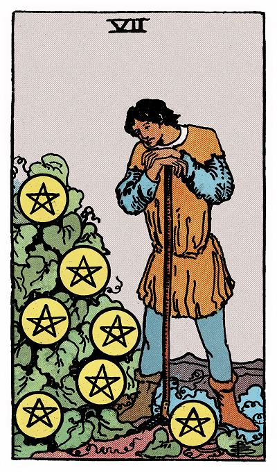 seven of pentacles tarot card