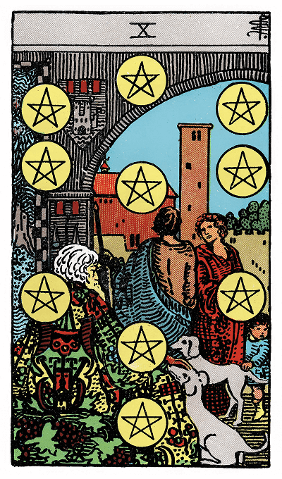 ten of pentacles tarot card