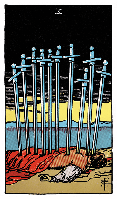 ten of swords tarot card