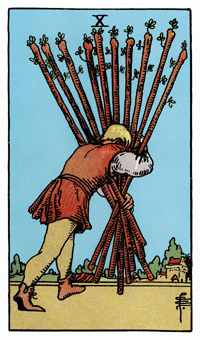 ten of wands tarot card