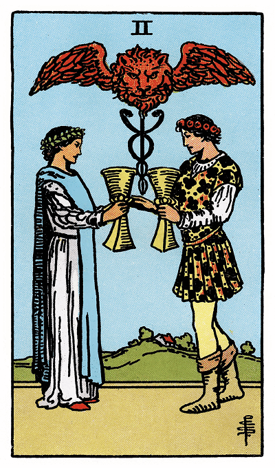two of cups tarot card