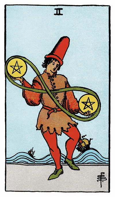 two of pentacles tarot card