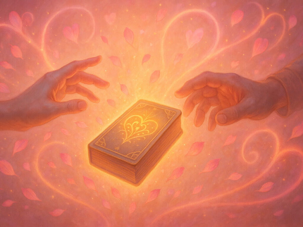 hands reaching for a book