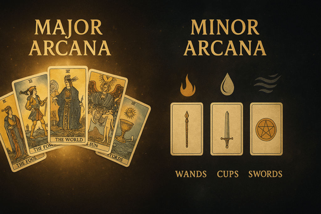 Tarot card categories: Major and Minor