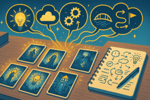 Tarot cards inspire creative brainstorming ideas.