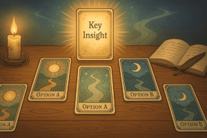 Tarot cards for decision-making guidance.